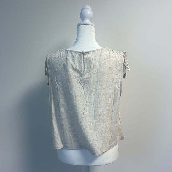 New Allie Rose Linen Tank with Gold Features M - Picture 4 of 6
